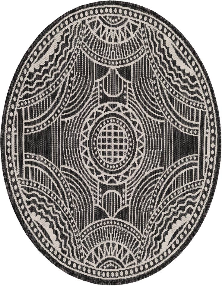 Detail image of 3' 1 x 3' 1 Easy-Clean Traditional Indoor / Outdoor Round Rug