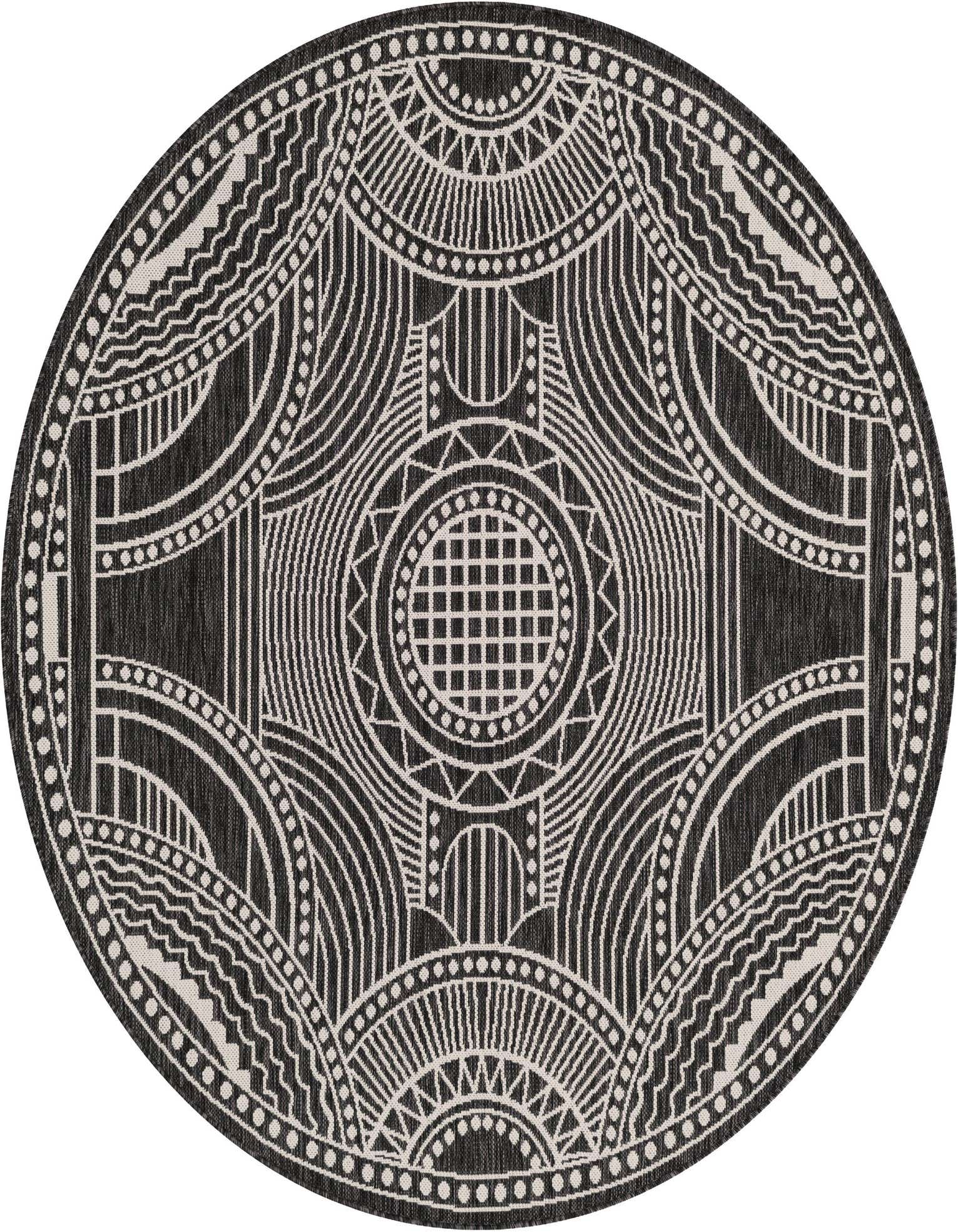 6' x 6' Easy-Clean Traditional Indoor / Outdoor Round Rug