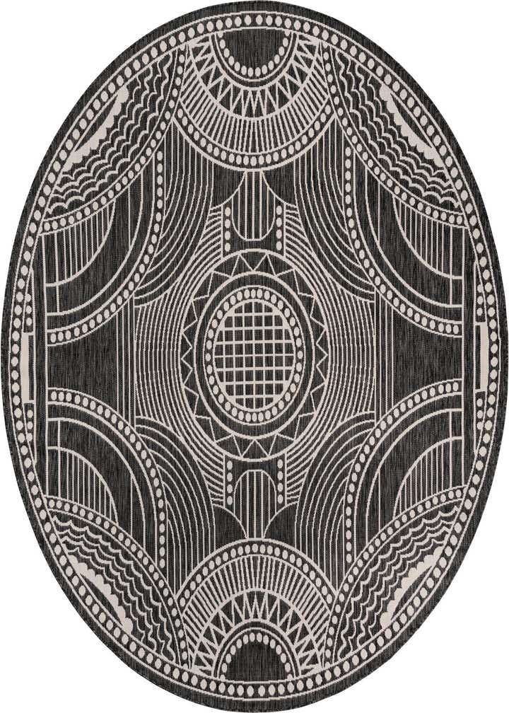 7' 10 x 7' 10 Easy-Clean Traditional Indoor / Outdoor Round Rug