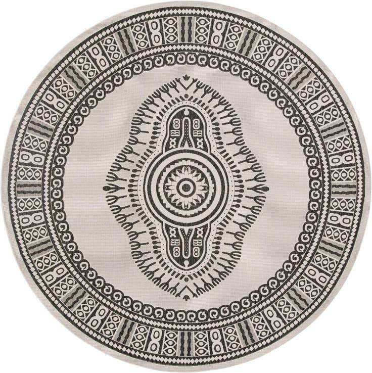 Detail image of 12' x 12' Easy-Clean Traditional Indoor / Outdoor Round Rug