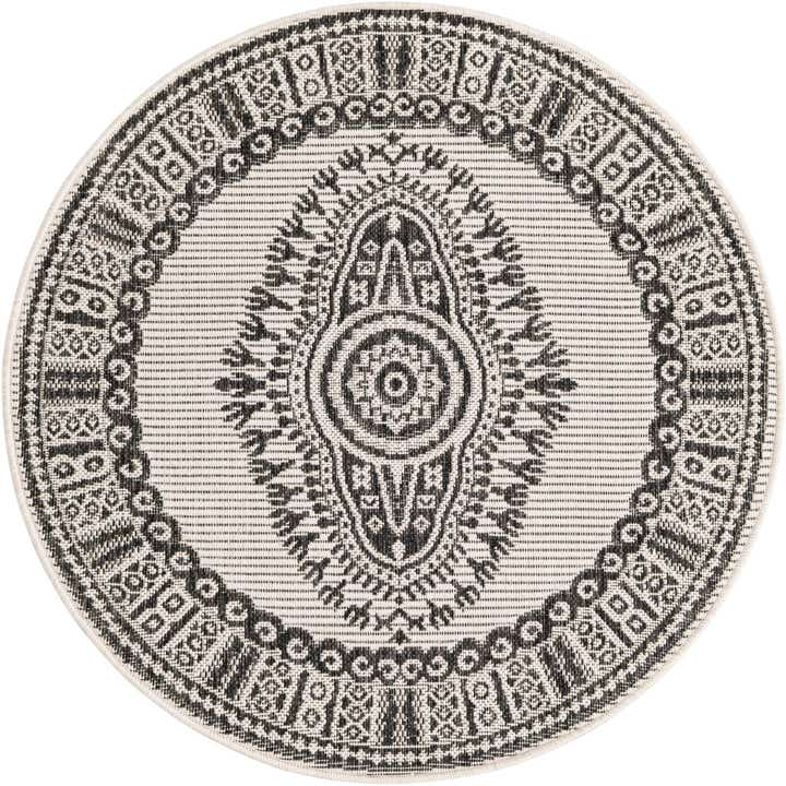 3' x 3' Easy-Clean Traditional Indoor / Outdoor Round Rug