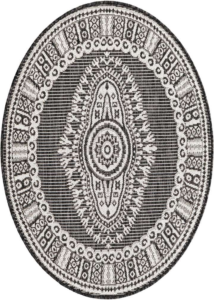 3' x 3' Easy-Clean Traditional Indoor / Outdoor Round Rug