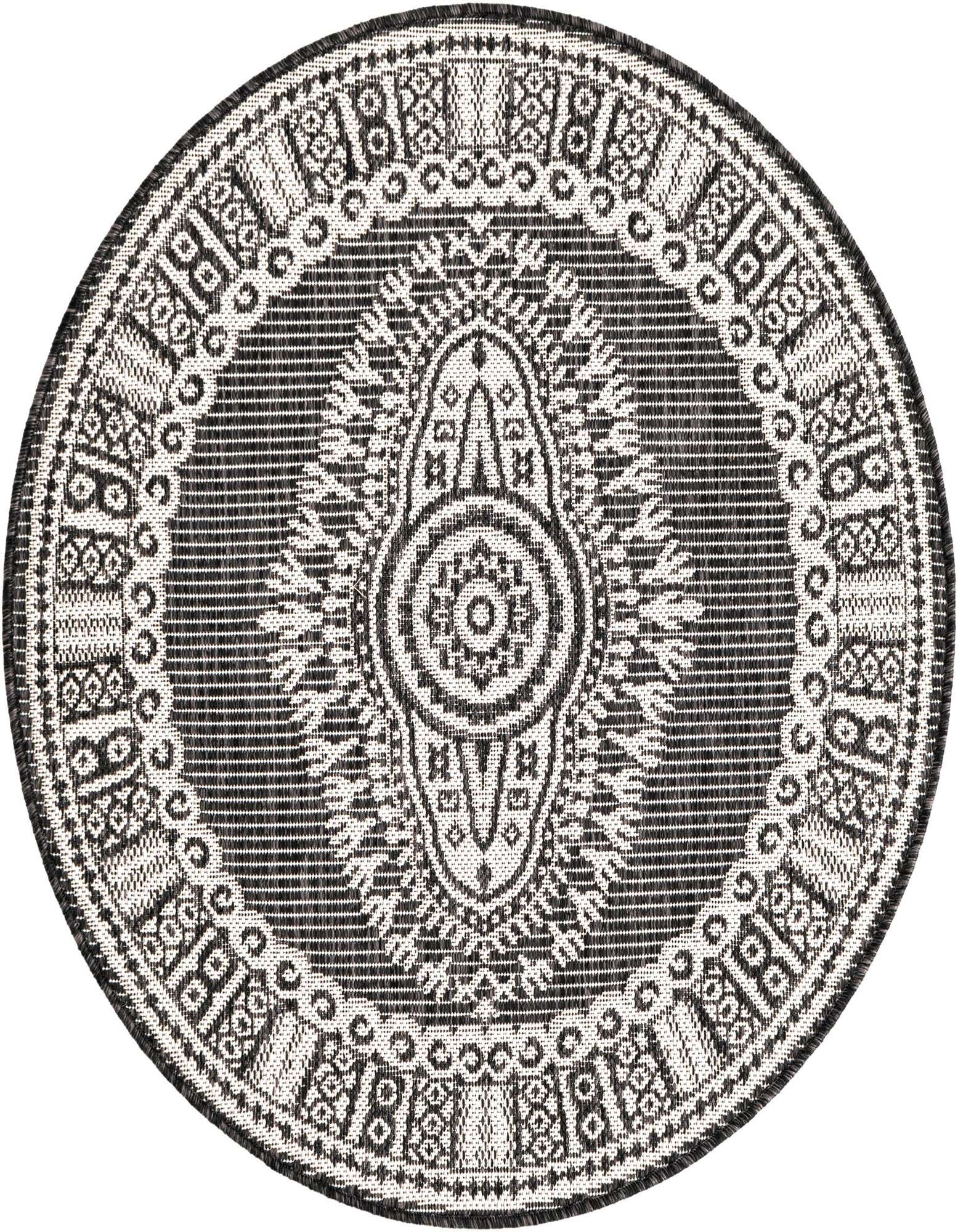 3' x 3' Easy-Clean Traditional Indoor / Outdoor Round Rug