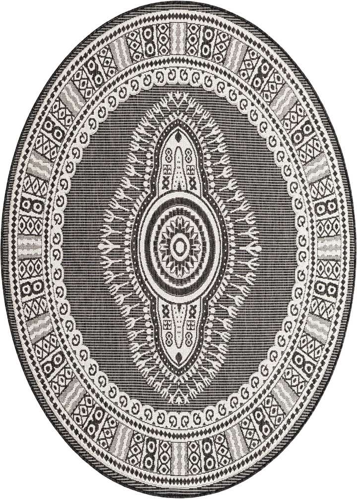 6' x 6' Easy-Clean Traditional Indoor / Outdoor Round Rug