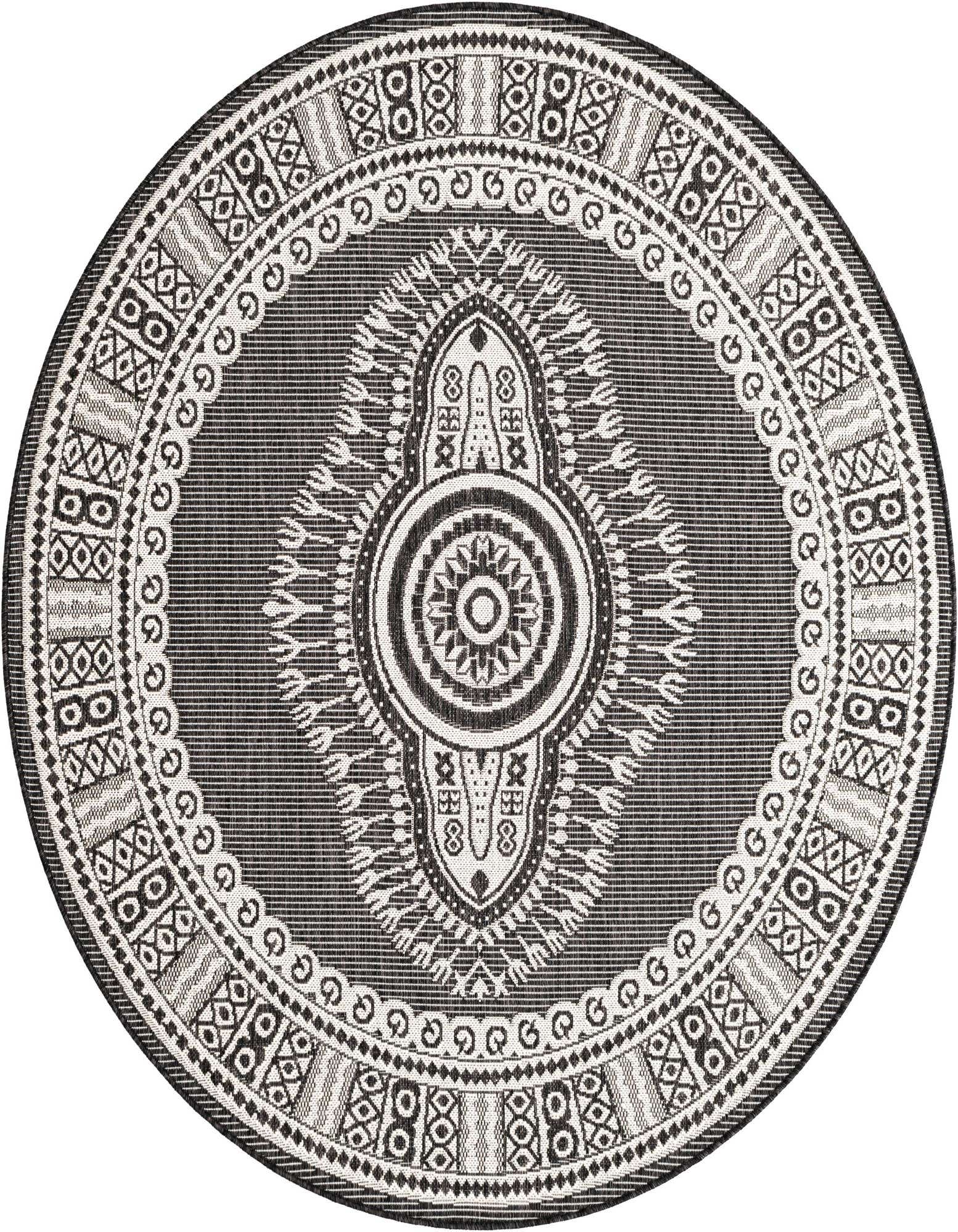 6' x 6' Easy-Clean Traditional Indoor / Outdoor Round Rug