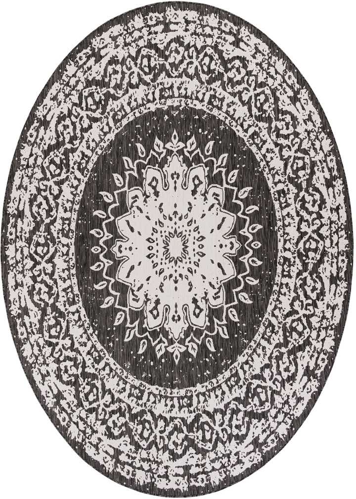 10' x 10' Easy-Clean Traditional Indoor / Outdoor Round Rug