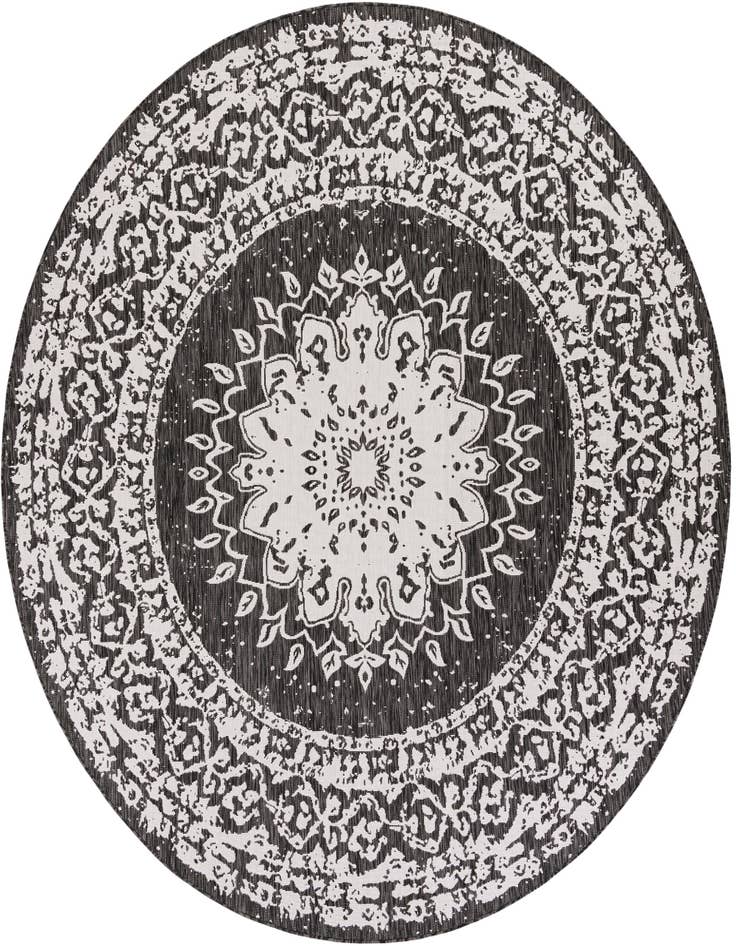 Detail image of 10' x 10' Easy-Clean Traditional Indoor / Outdoor Round Rug