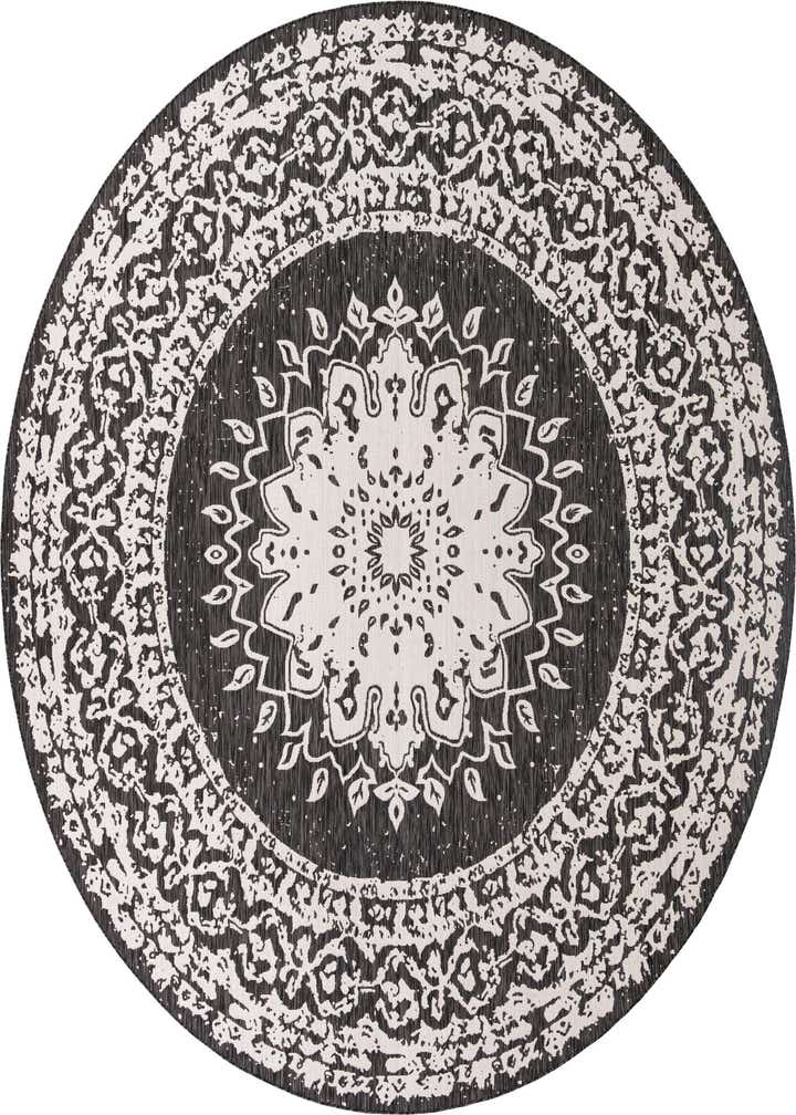 12' x 12' Easy-Clean Traditional Indoor / Outdoor Round Rug