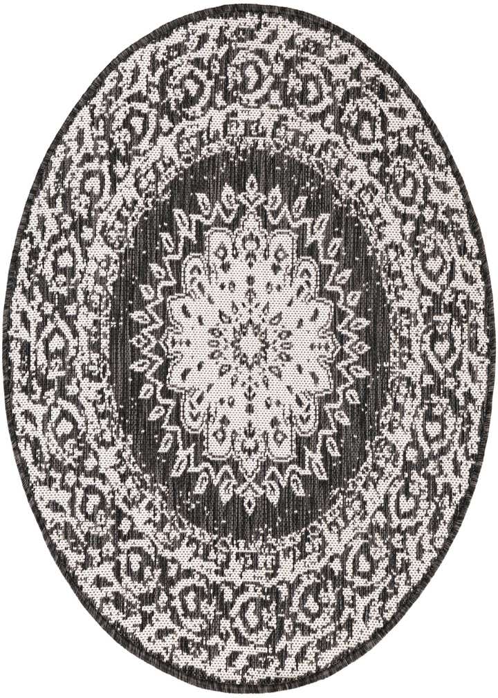 3' x 3' Easy-Clean Traditional Indoor / Outdoor Round Rug