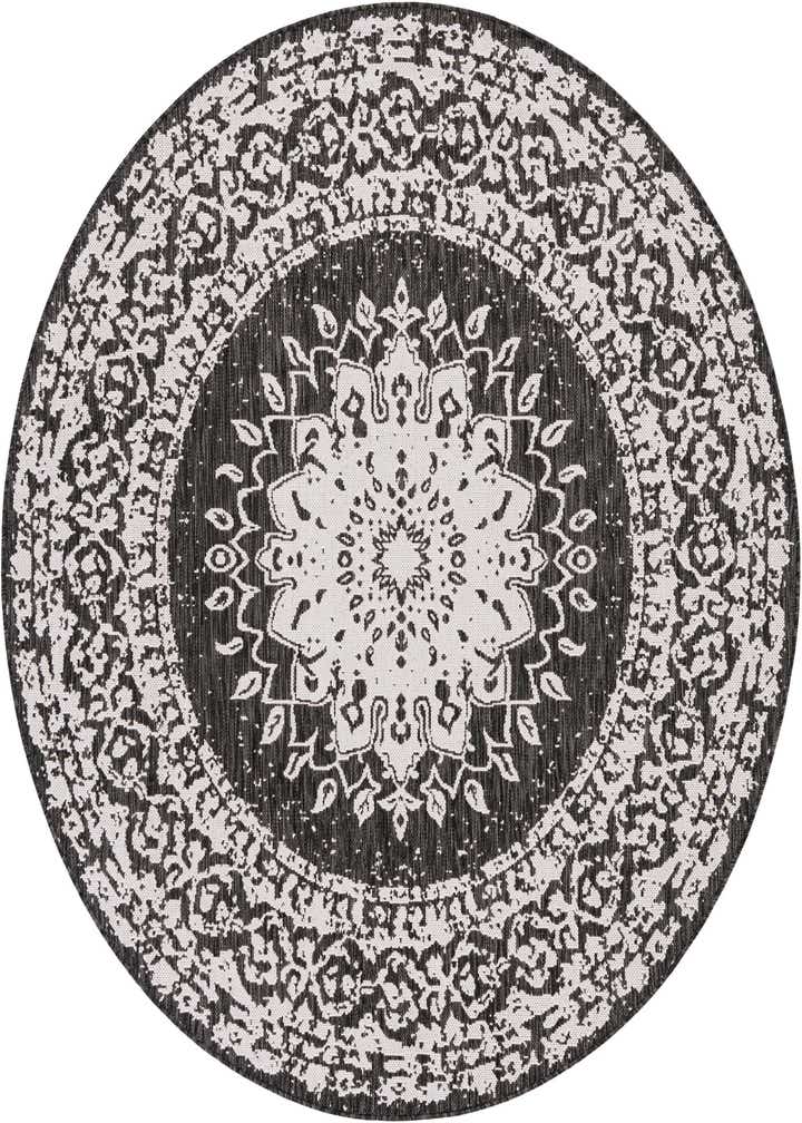 6' x 6' Easy-Clean Traditional Indoor / Outdoor Round Rug