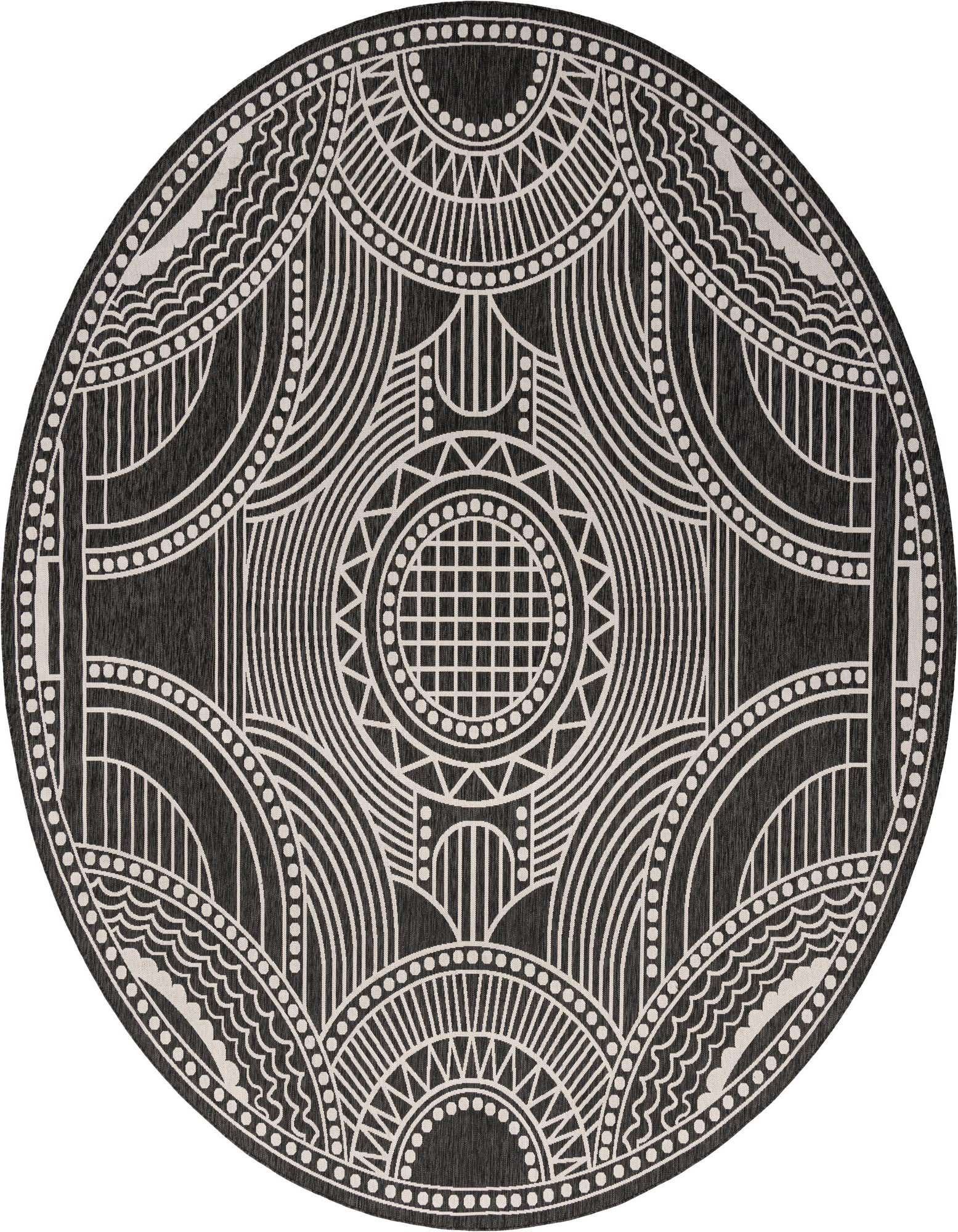 13' x 13' Easy-Clean Traditional Indoor / Outdoor Round Rug