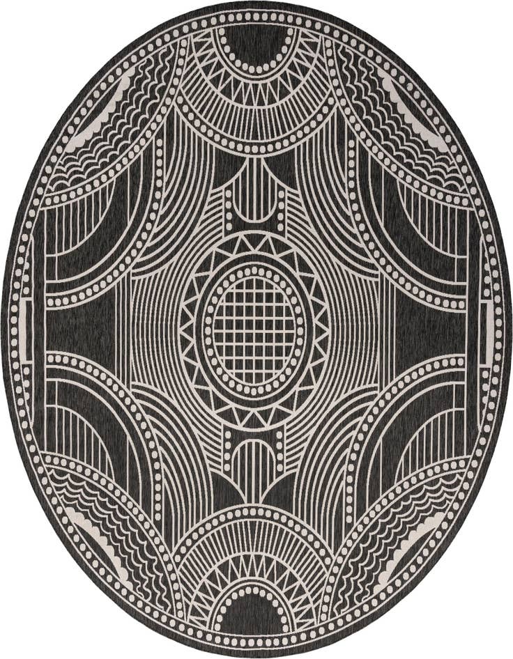 Detail image of 13' x 13' Easy-Clean Traditional Indoor / Outdoor Round Rug