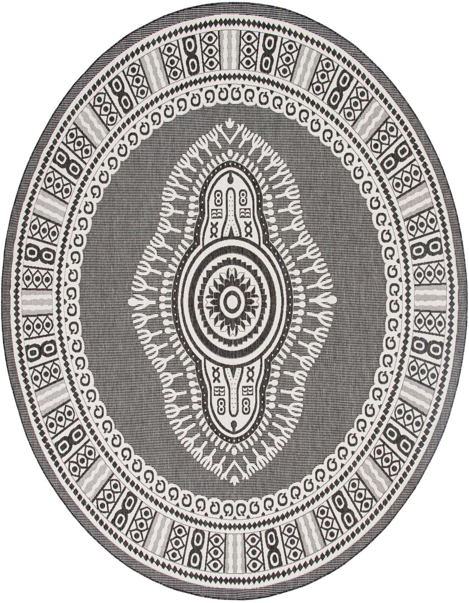 13' x 13' Easy-Clean Traditional Indoor / Outdoor Round Rug