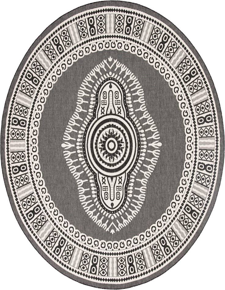 Detail image of 13' x 13' Easy-Clean Traditional Indoor / Outdoor Round Rug