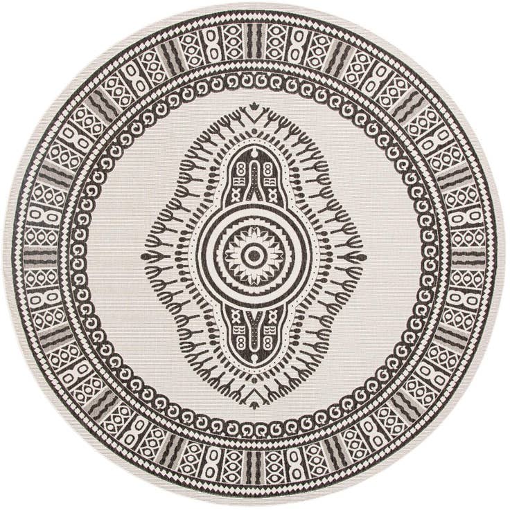 Detail image of 13' x 13' Easy-Clean Traditional Indoor / Outdoor Round Rug