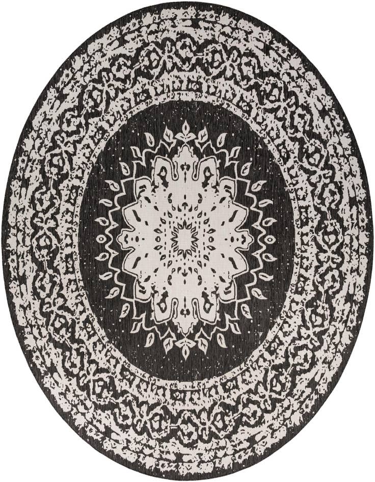 Detail image of 13' x 13' Easy-Clean Traditional Indoor / Outdoor Round Rug