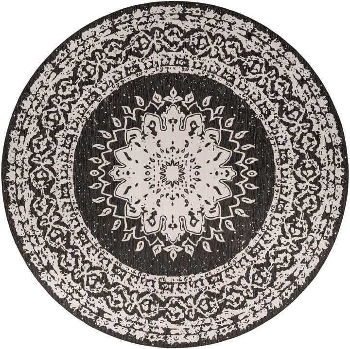 13' x 13' Easy-Clean Traditional Indoor / Outdoor Round Rug
