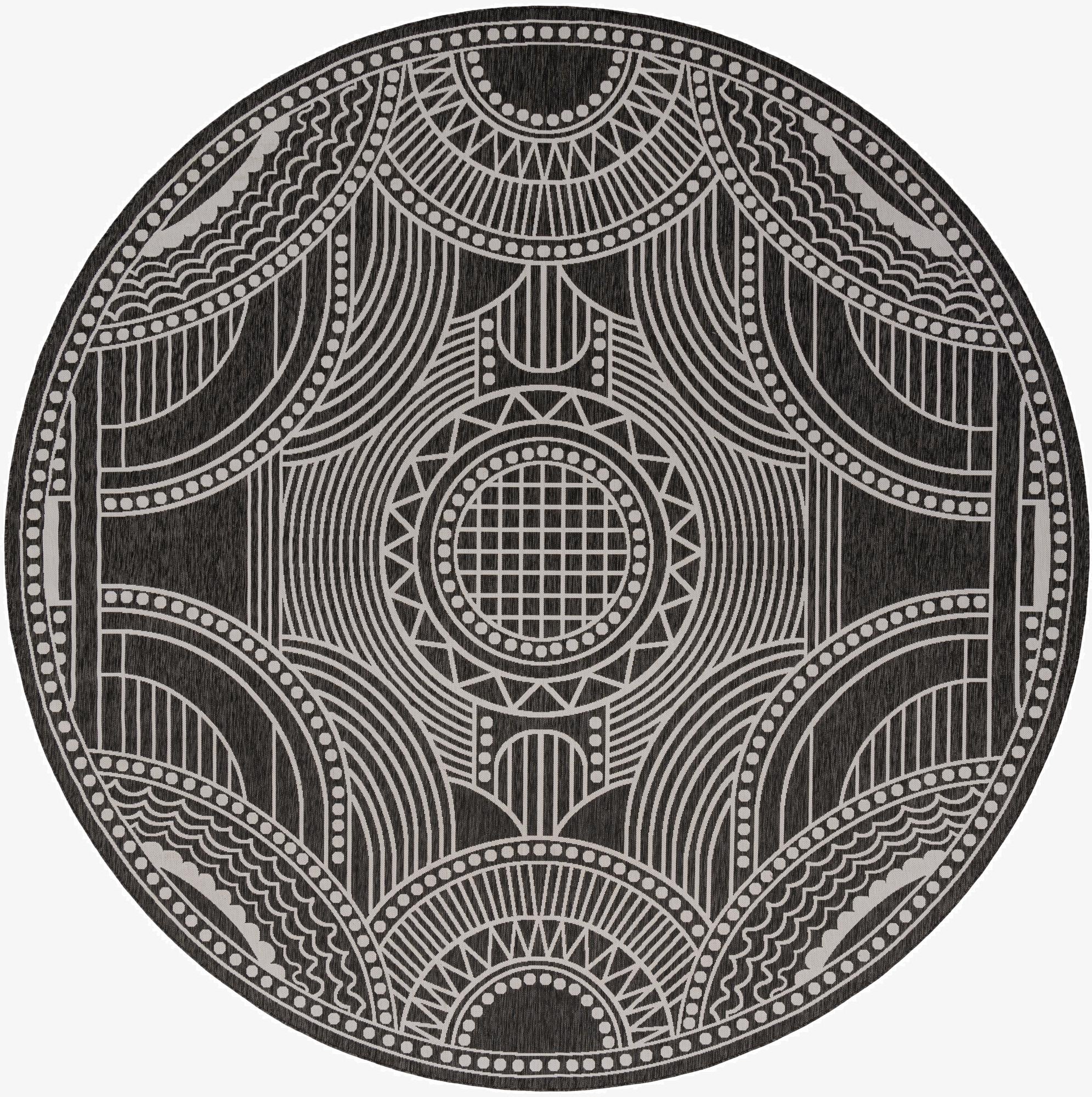 13' x 13'  Washable Traditional Indoor / Outdoor Round Rug