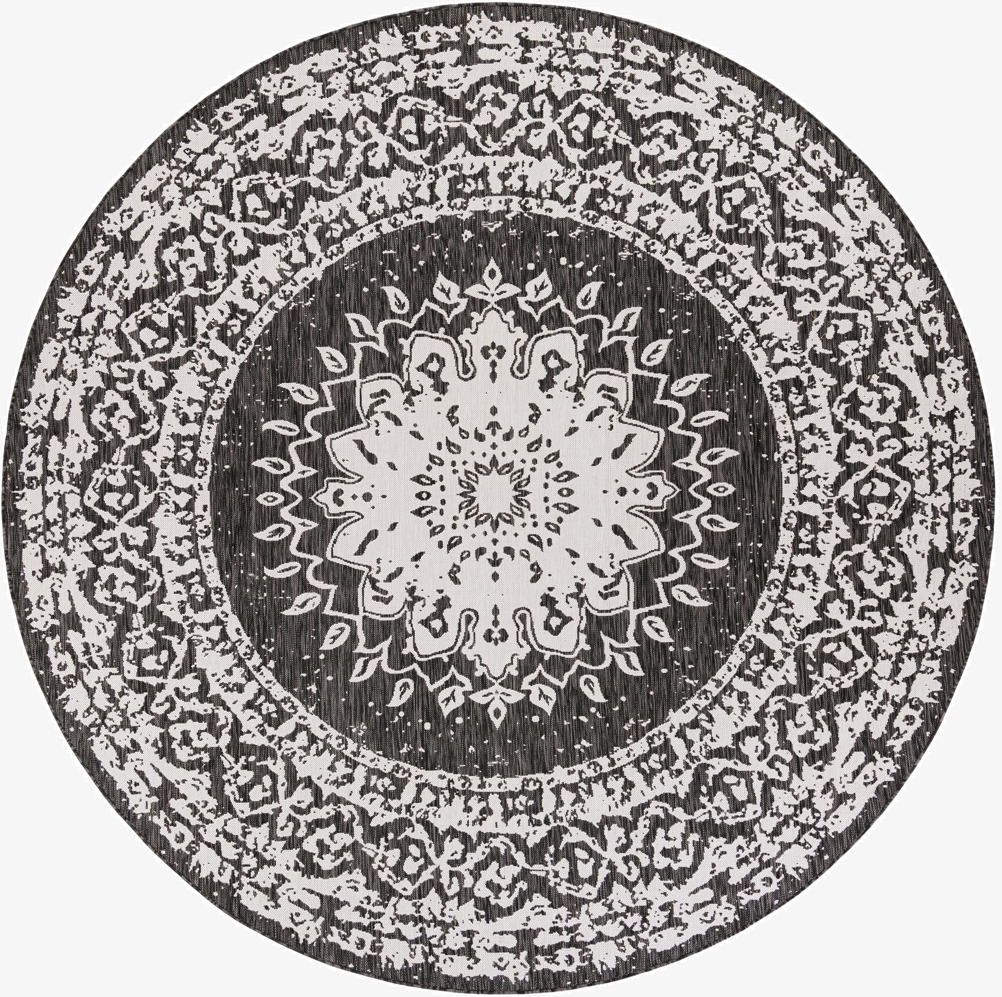 10' x 10'  Washable Traditional Indoor / Outdoor Round Rug