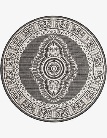 6' x 6' Easy-Clean Traditional Indoor / Outdoor Round Rug