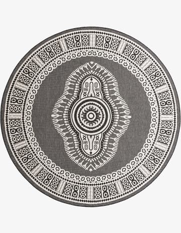 10' x 10' Easy-Clean Traditional Indoor / Outdoor Round Rug