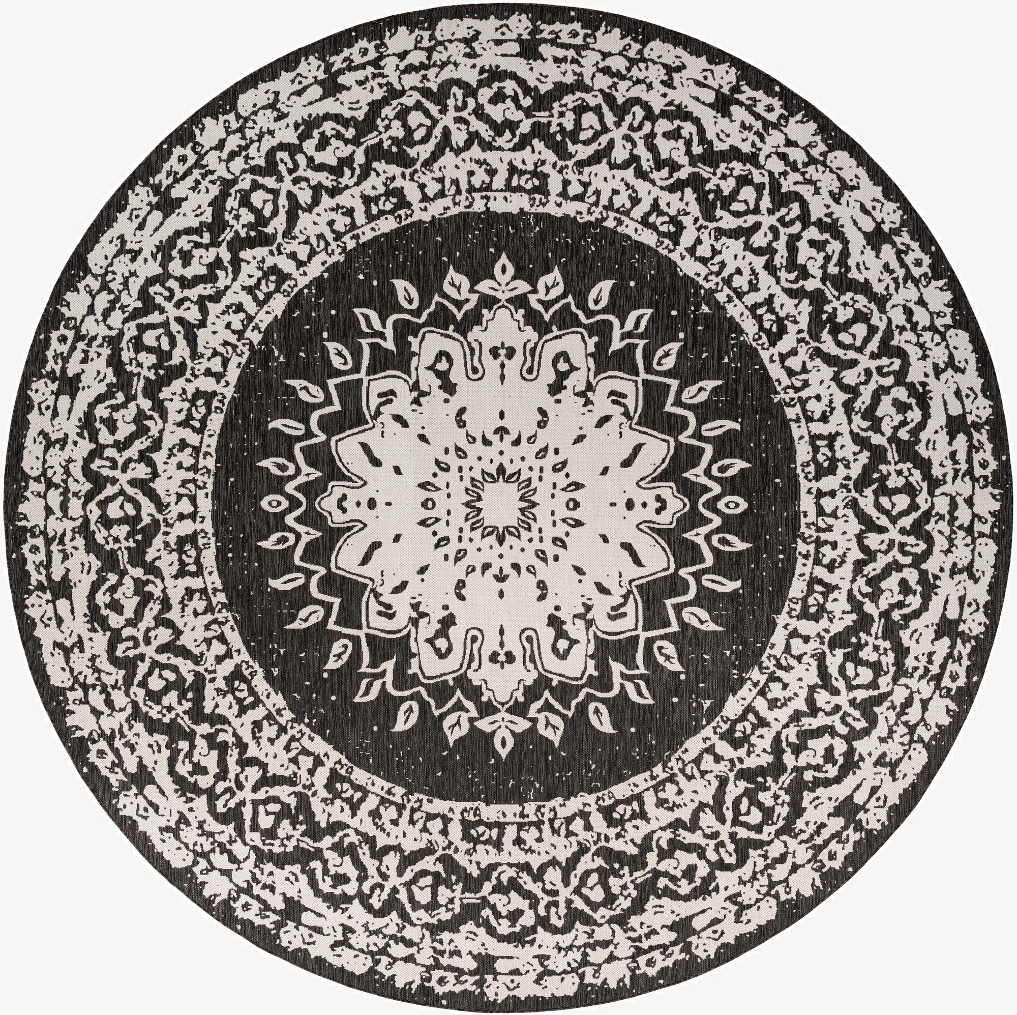 13' x 13'  Washable Traditional Indoor / Outdoor Round Rug