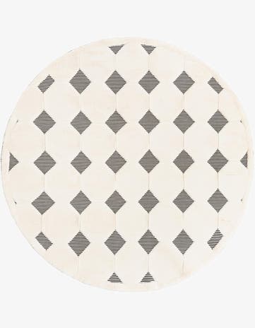 Black and White Prismatic Round Rug