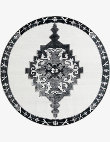 Black and White Timeless Round Rug