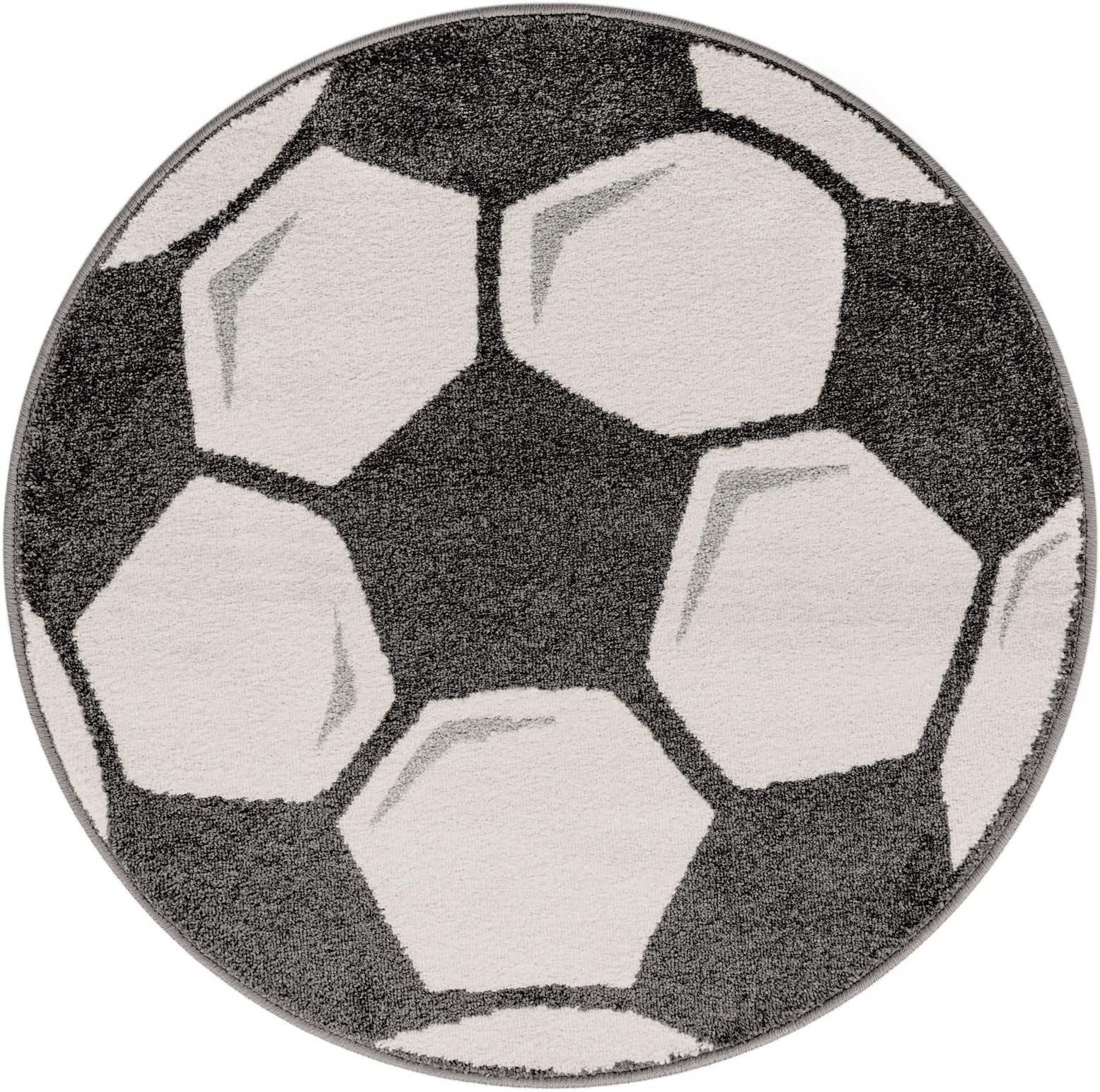 3' 3 x 3' 3 Soccer Ball Whimsy Kids Round Rug