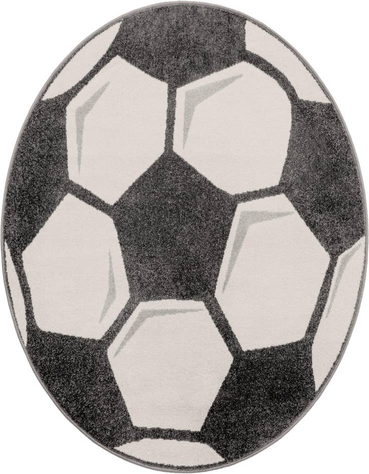 Detail image of 5' 3 x 5' 3 Soccer Ball Whimsy Kids Round Rug