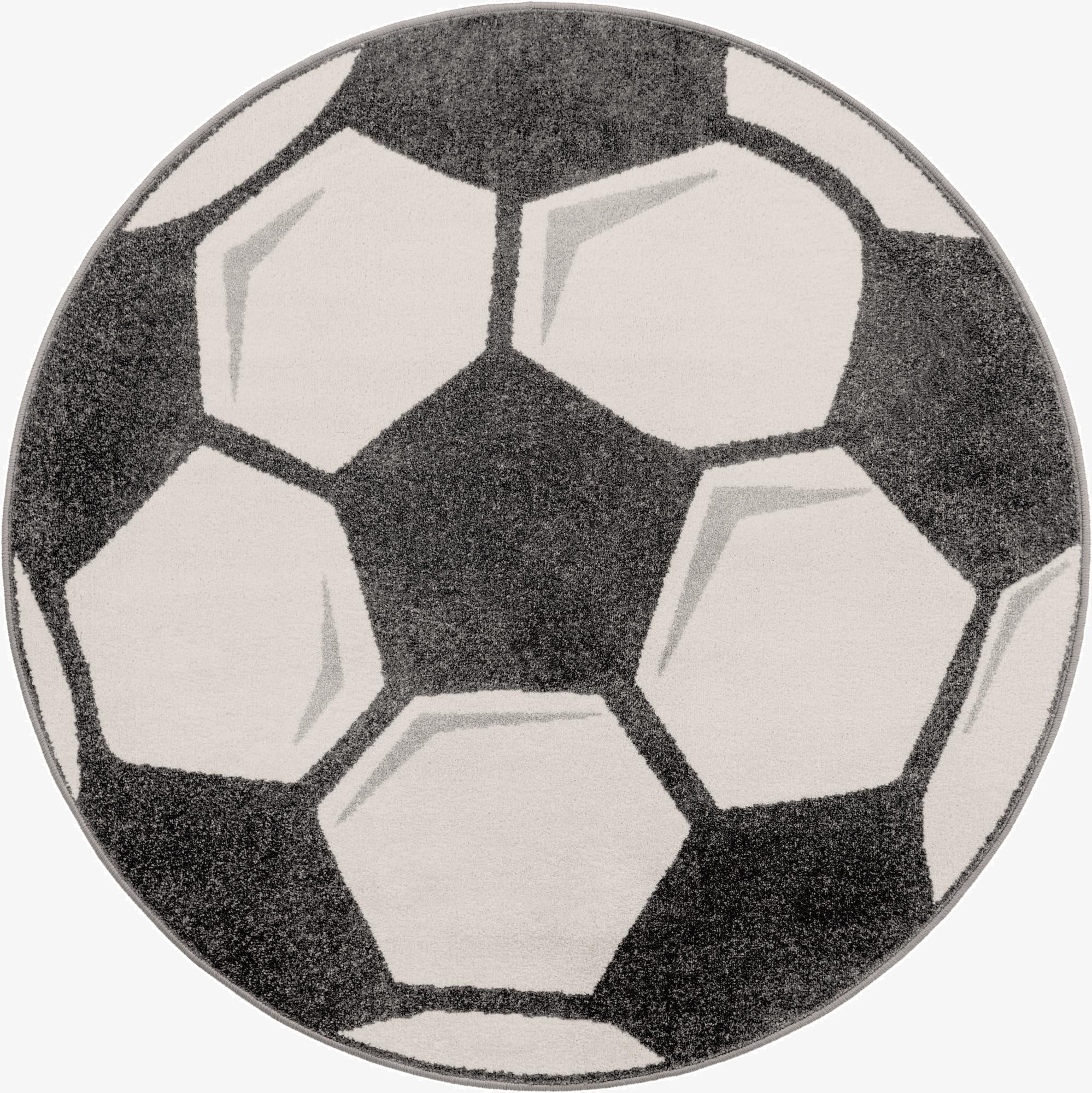 5' 3 x 5' 3 Soccer Ball Whimsy Kids Round Rug