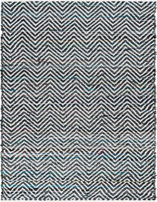 Detail image of 2' 7 x 10' Hand Woven Chindi Chevron Runner Rug
