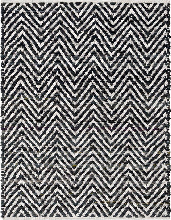 Detail image of 2' 2 x 6' 1 Hand Woven Chindi Chevron Runner Rug