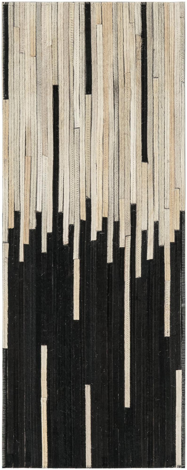 1' 2 x 3' 1 Cowhide Leather Runner Rug