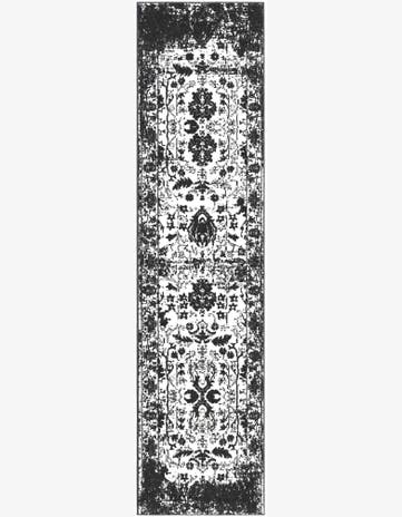 Black and White Kamala Washable Runner Rug