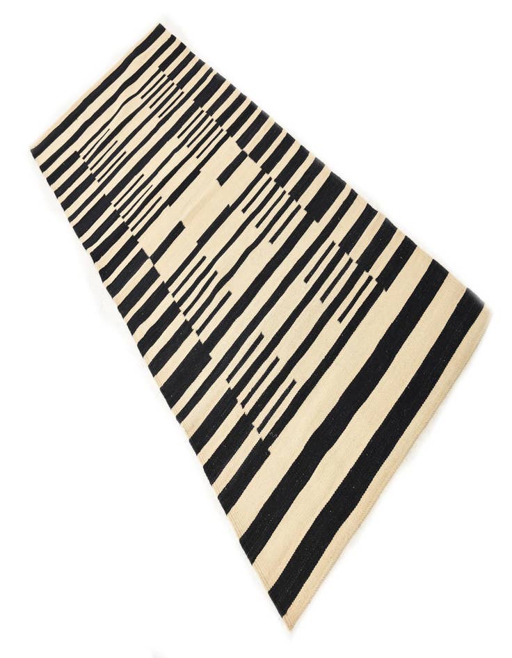 Detail image of 2' 10 x 7' 6 Hand Woven Kilim Modern Wool Runner Rug