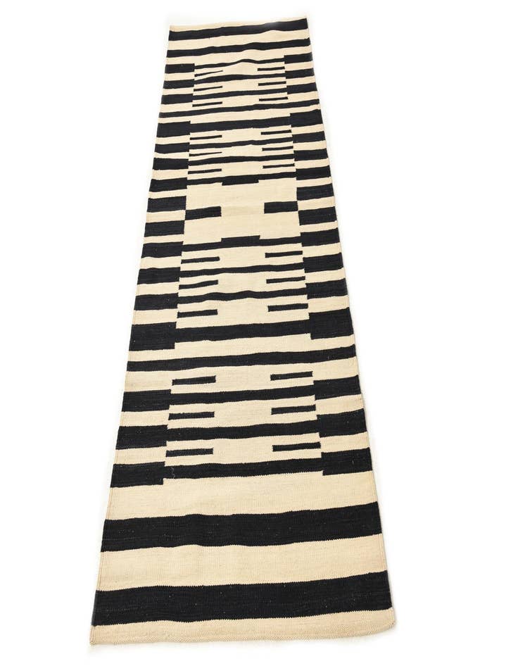 Detail image of 2' 10 x 7' 6 Hand Woven Kilim Modern Wool Runner Rug