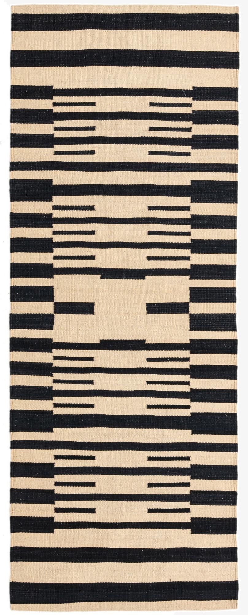  2' 10 x 7' 6  Hand Woven Kilim Modern Wool Runner Rug