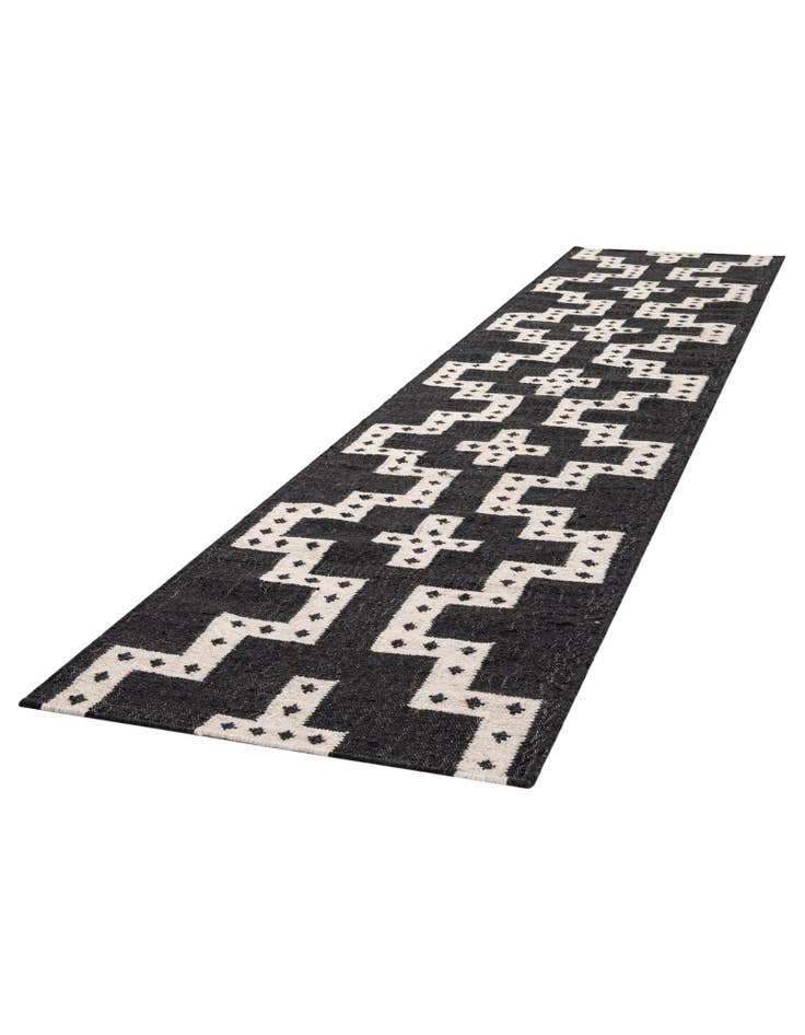 Detail image of 2' 7 x 12'  Hand Woven Kilim Wool Runner Rug