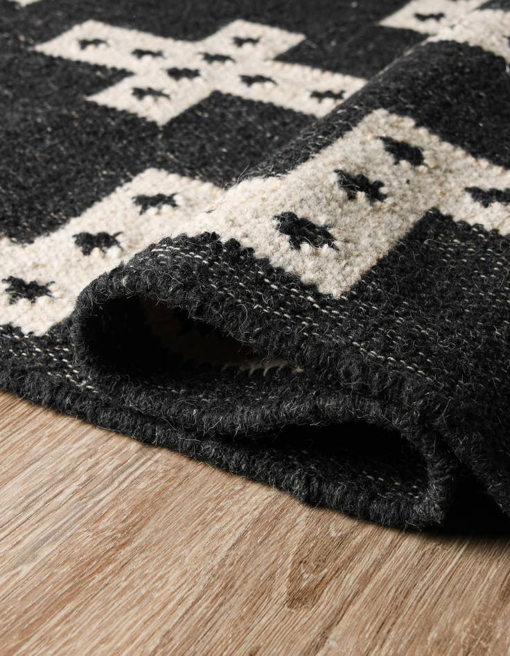 Detail image of 2' x 8'  Hand Woven Kilim Wool Runner Rug