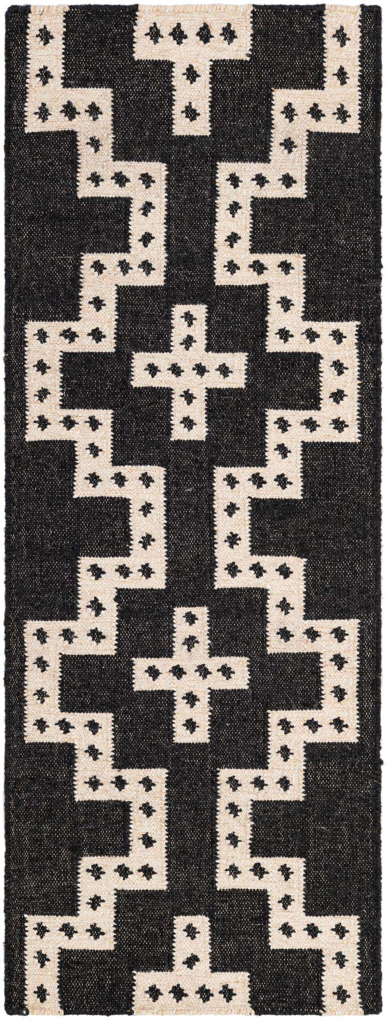 2' x 6' 1 Hand Woven Kilim Wool Runner Rug