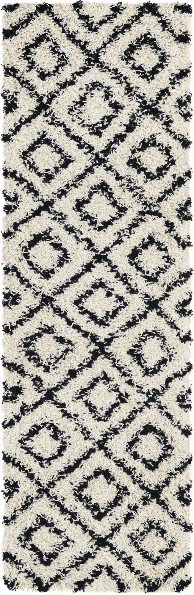 2' x 7' Lattice Shag Runner Rug