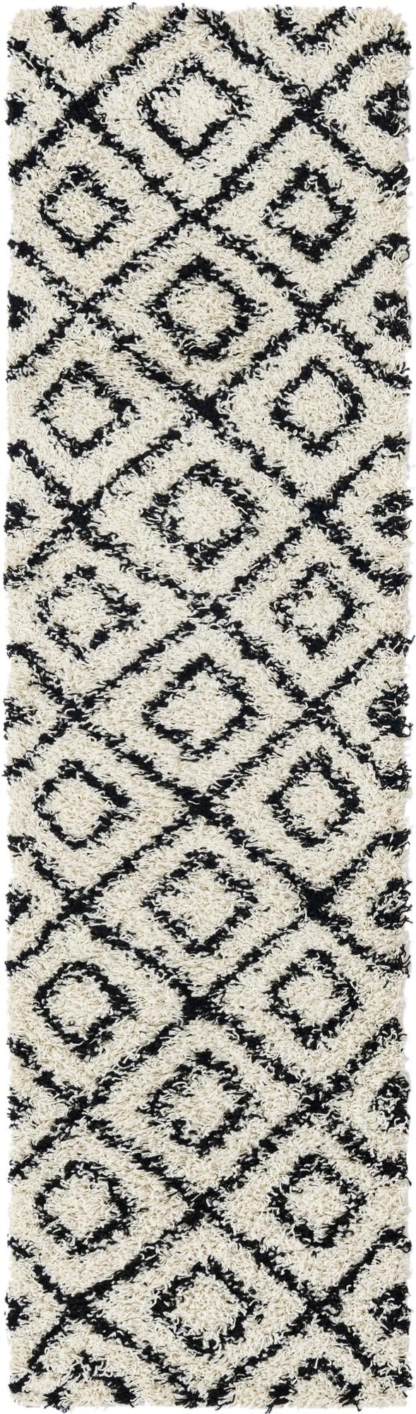 2' x 8' Lattice Shag Runner Rug