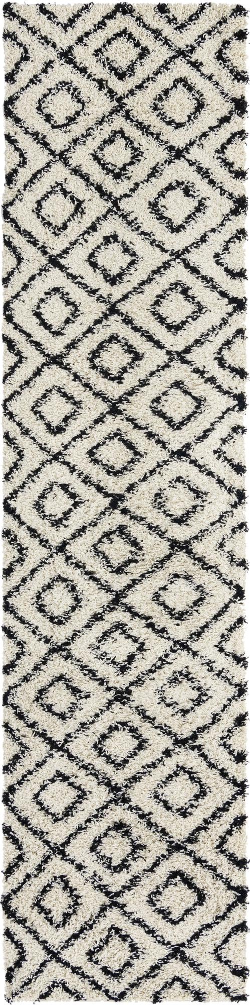 2' 7 x 12' Lattice Shag Runner Rug