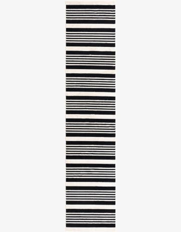 Black and White Milano Runner Rug