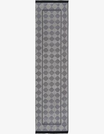 Black and White Milano Runner Rug