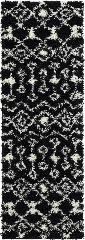 Detail image of 2' x 6' Moroccan Trellis Shag Runner Rug
