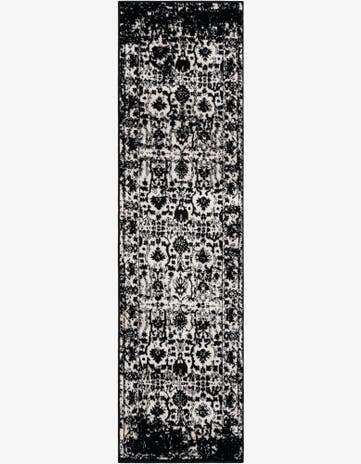 Black and White Oregon Runner Rug