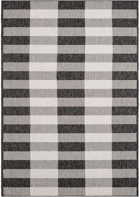 2' 7 x 12' Easy-Clean Checkered Indoor / Outdoor Runner Rug