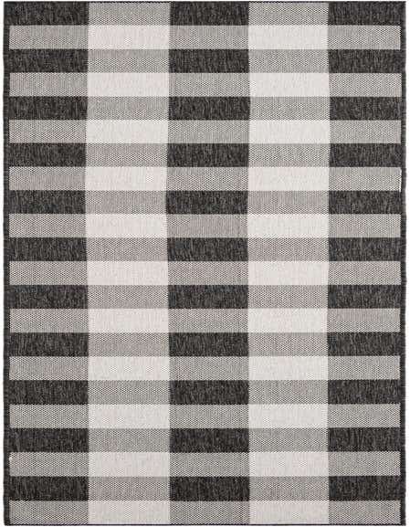 2' 7 x 12' Easy-Clean Checkered Indoor / Outdoor Runner Rug